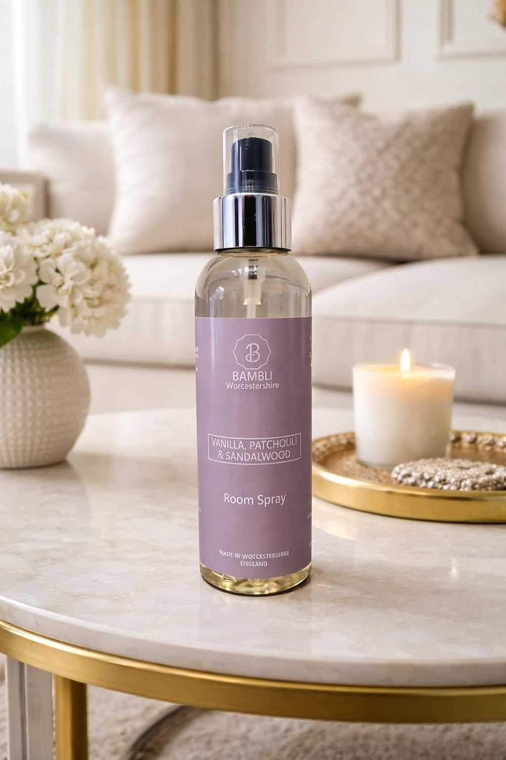 Bambu Vanilla, Patchouli & Sandalwood Luxury Room Spray 150ml – Long-Lasting Home Fragrance & Air Freshener for Bedroom, Bathroom & Office