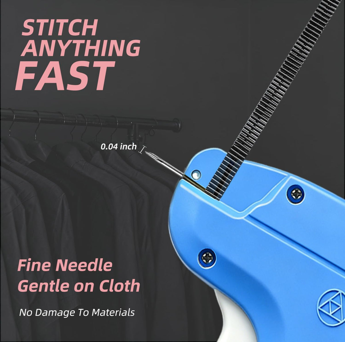 Stitchy Quick Clothing Fixer, Mini Stitch Gun for Clothes, Clothing Stitch Tagging Gun with Case,Stitchy Tool with 6 Needles,1500 Black & 1500 White 5mm Micro Fasteners