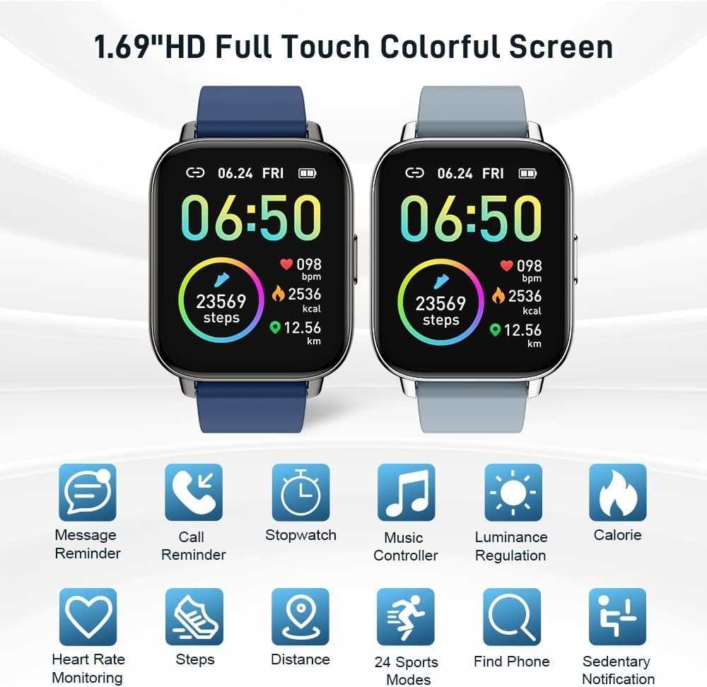 Motast Smart Watch, Fitness Tracker 1.69'' HD for Men Women, Step Counter