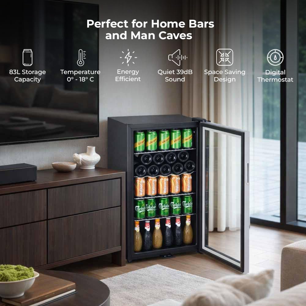 Subcold Super85 LED Beer Fridge | 80 Cans + 5 Bottles | 0-18°C | Glass Door