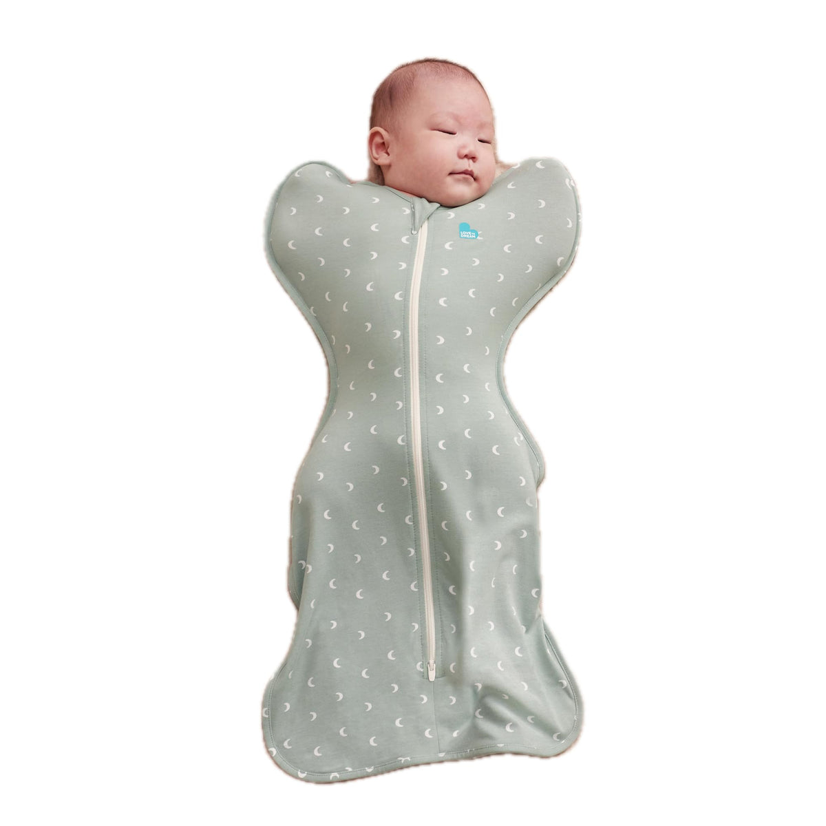 Love To Dream™ Swaddle UP™, Newborn 2.2-3.8 kg - Grey, Snug Fit, Supports Healthy Sleep Routine, 1.0 Tog - Ideal for 20-24°C Temperatures, Machine Washable Cotton & Double Zip for Easy Nappy Changes