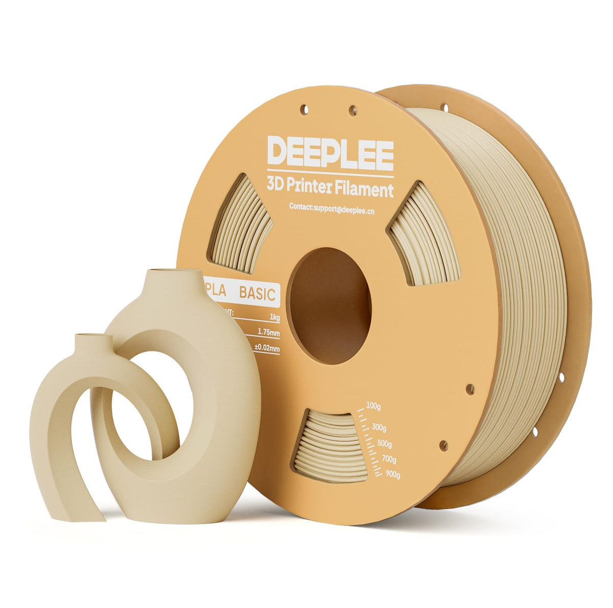 DEEPLEE PLA Filament 1.75mm, Basic 3D Filaments Beige 1kg