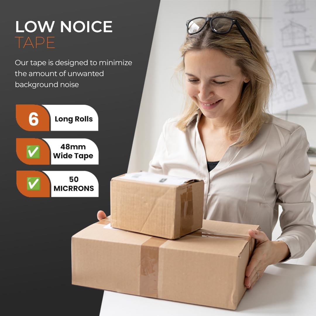 Packaging Tape, Industrial Brown Parcel Tape 3 Rolls With Low Noise - 48mm X 66m, Secure Sticky Brown Tape For Box Packaging, Moving Boxes, Packing Tape Strong For Moving House (3 rolls)