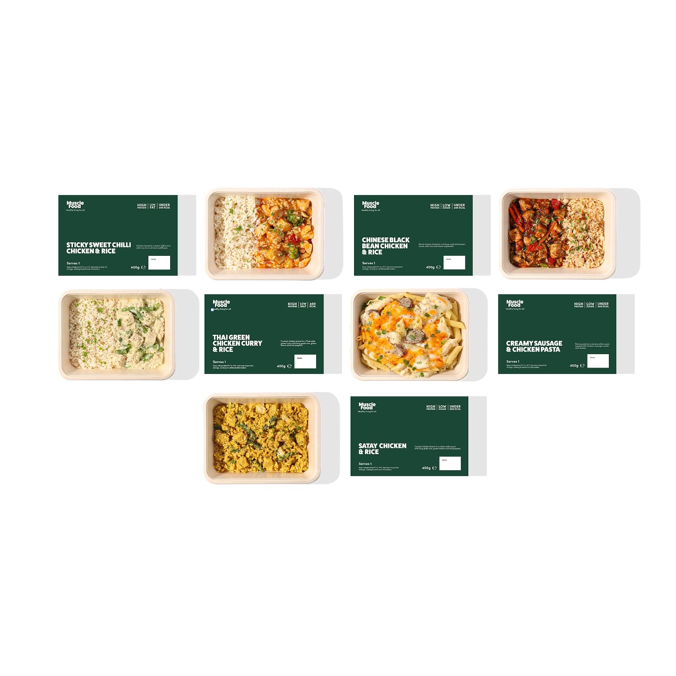 MuscleFood High Protein, Calorie Controlled Ready Meal Bundle | Freezer-Freindly | Delivered Chilled | (7 meals)