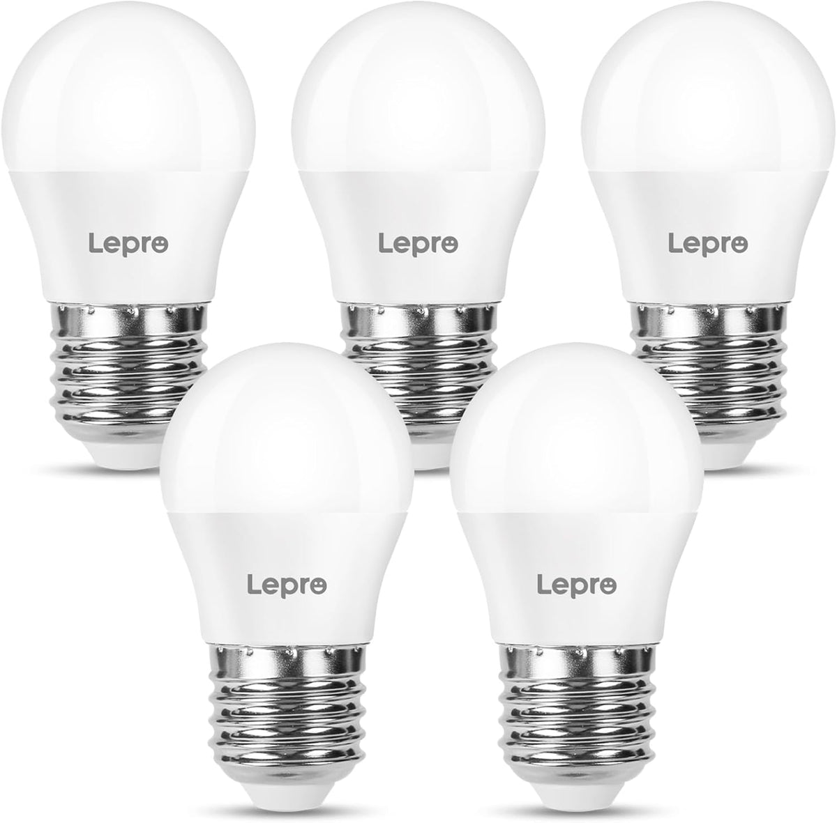 Lepro G45 E27 Screw Bulb, Warm White 2700K, 2.2W = 25W, 250LM, Pack of 5
