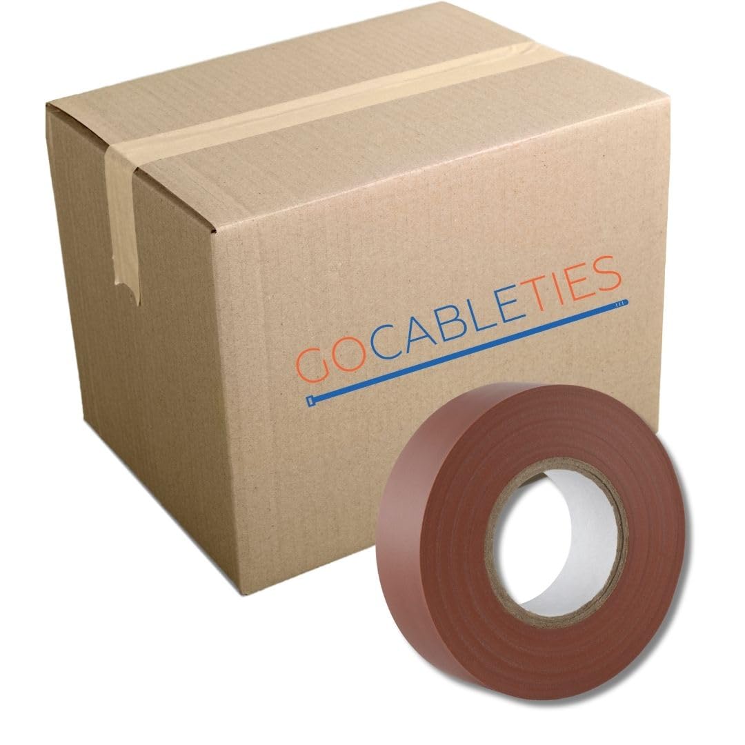 Gocableties Grey Electrical Tape, 19mm x 20m, Strong Self-Adhesive PVC Insulation Tape for Insulating, Repairing and Protecting Electrical Wires, 2 Rolls