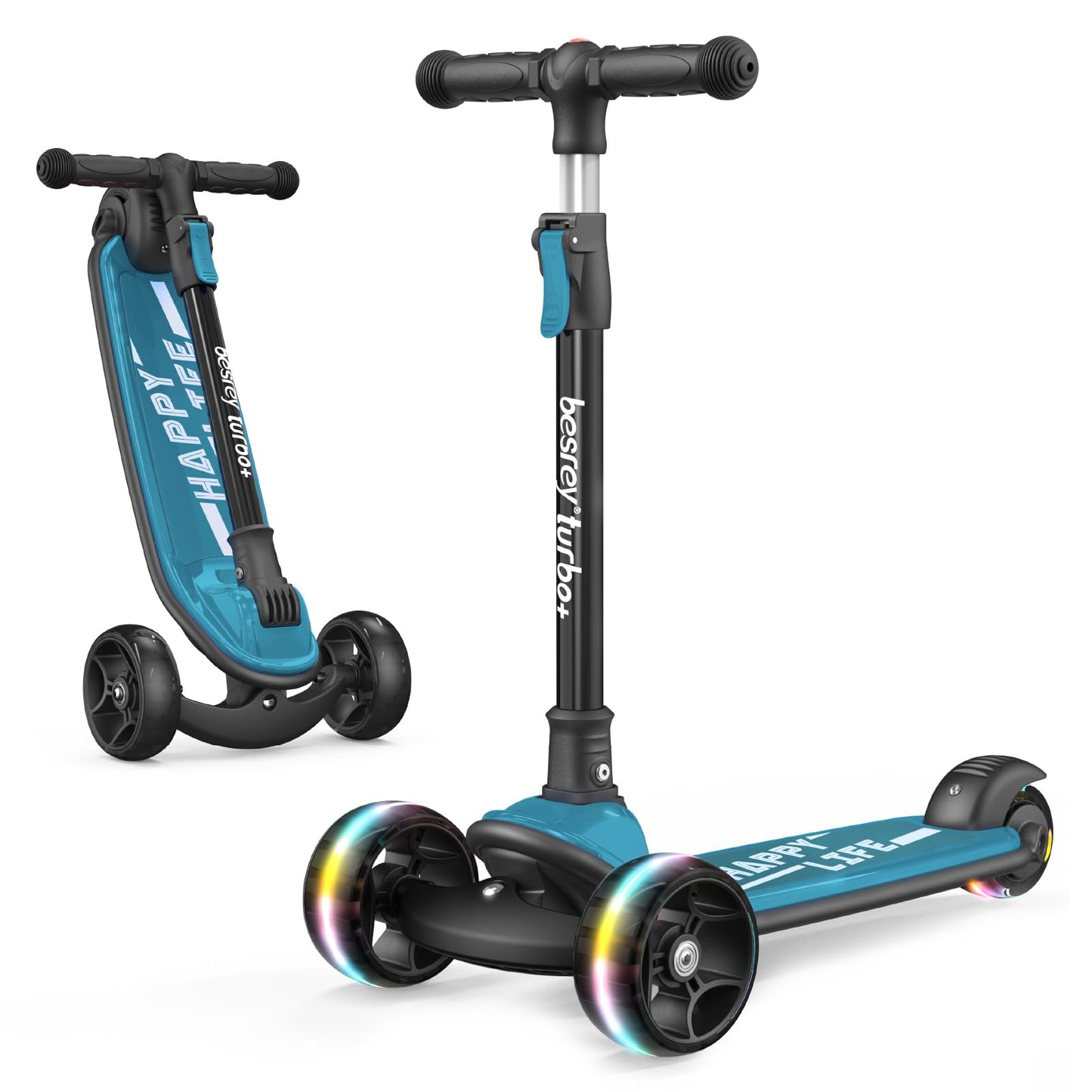besrey 3-Wheel Toddler Scooter with Lean-to-Steer — Foldable, Anti-Slip Deck | Max 50 kg