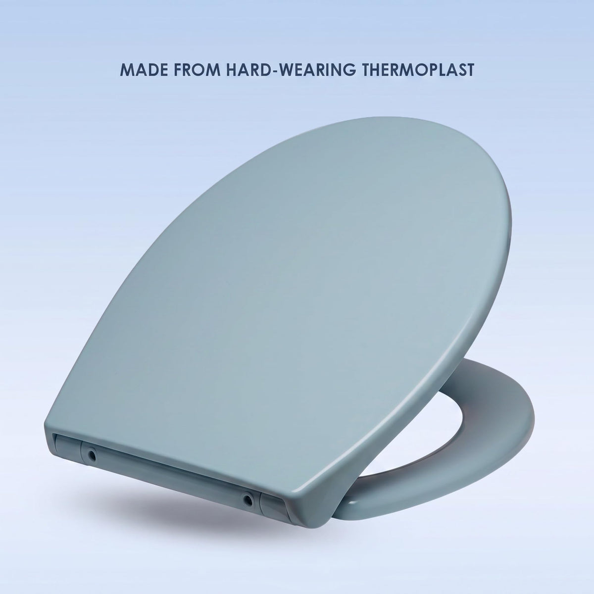 AQUALONA® Premium Thermoplastic Toilet Seat Soft Close Hardwearing Seat with Two Button Hinge Release D Shaped Easy to Clean Simple Installation Top and Bottom Fittings (White - D Shape)