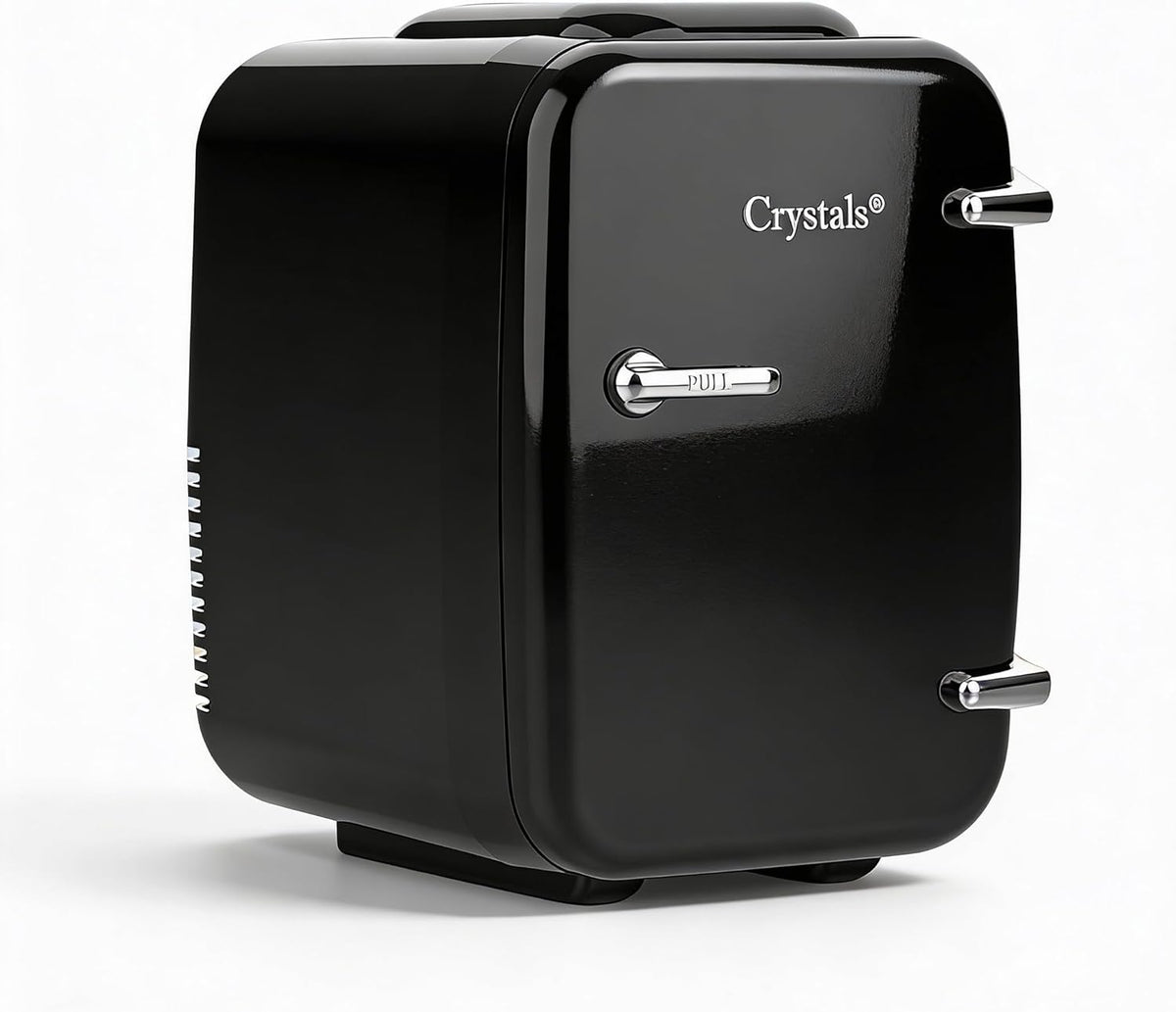 Crystals 4/10/15L Litre Mini Fridge, Table Top Small Fridge Cooler & Warmer for Car Bedrooms Desk Office, 12V DC - 220 AC, Mini Fridge for Bedrooms – Energy Efficient (Black, 4L Litre)