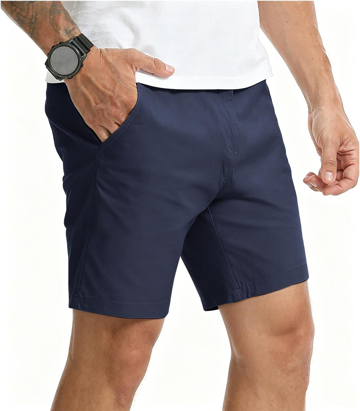 Men’s 7”/ 9” Chino Shorts Casual Elasticated Waist with 4 Pockets