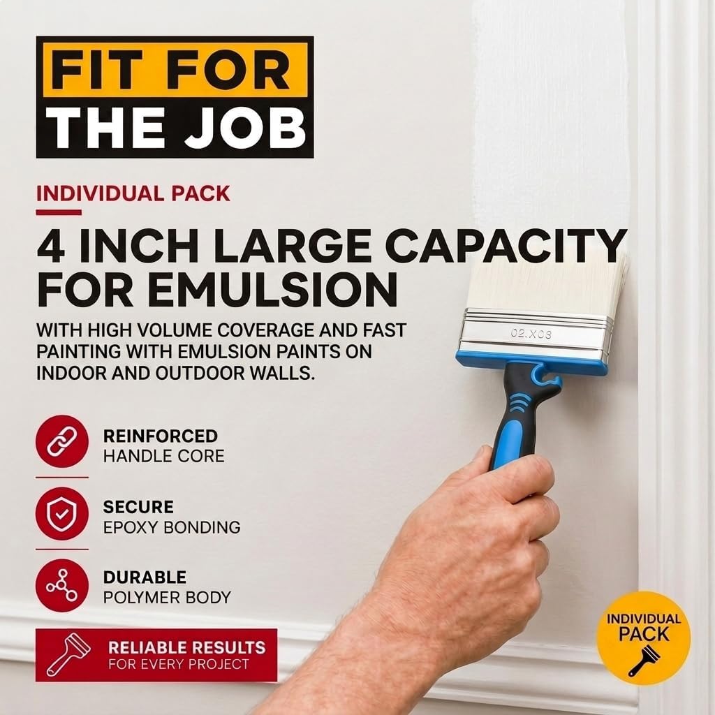 Fit For The Job Block Brush 4 inch Large Capacity for Emulsion