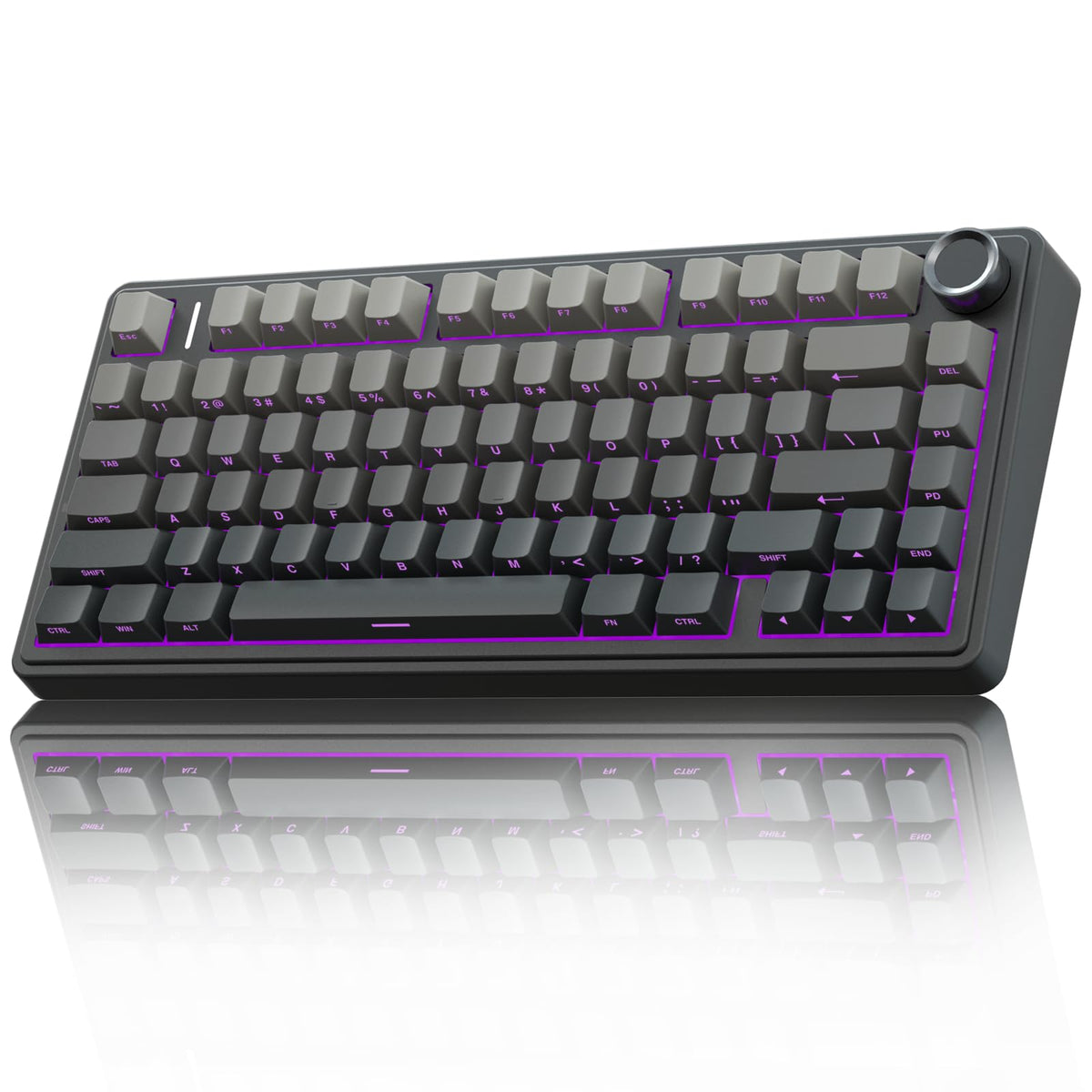 AULA F75 75% Wireless Mechanical Keyboard,2.4Ghz/Type-C/BT5.0 Gaming Keyboards,Advanced Structure,RGB Backlight,Hot Swappable Custom Keyboard for PC/Mac (Cool Black)