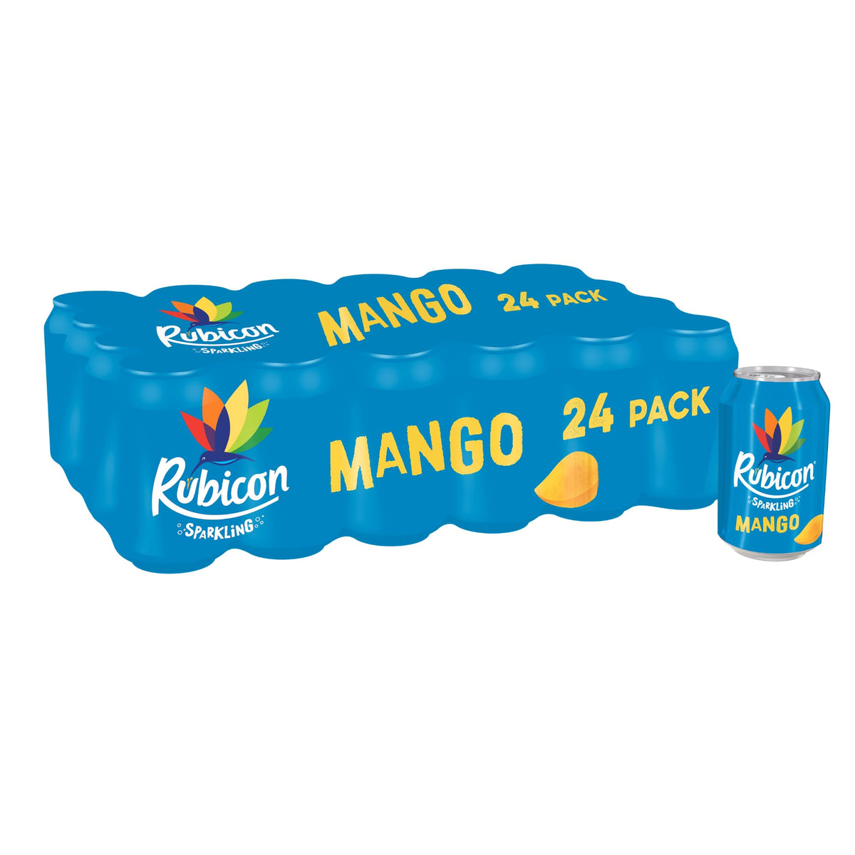 Rubicon Mango Sparkling Fruit Soft Drink, 6 Pack, 330ml Cans