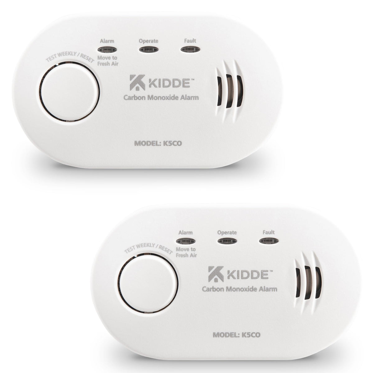Kidde 5CO Carbon Monoxide Alarm and Detector with AA Batteries - 10 Year Sensor Life CO Alarm for Home