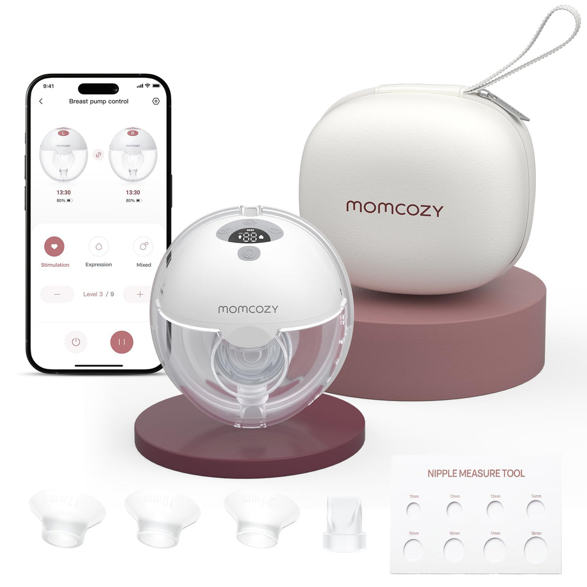 Momcozy Full Set Collector Cup Only Compatible with Momcozy M5 NOT for Others. Original M5 Breast Pump Replacement Accessories (160ml, with Double-Sealed Flange 24mm)