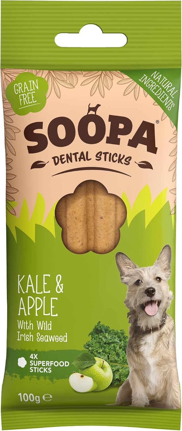 Soopa Carrot & Pumpkin Dog Dental Sticks, Chews to Clean Teeth, 100 g, 1-Pk