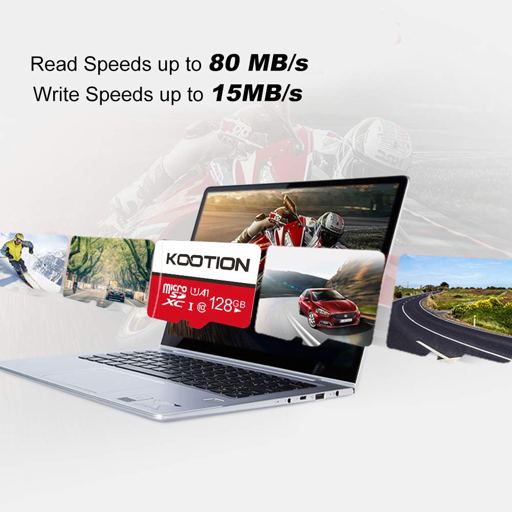 KOOTION 64GB Micro SD Card, UHD Video for GoPro, Action Camera, Drone, Smartphone, R/W up to 80/20MB/s MicroSDXC Memory Card UHS-I U1 Class 10