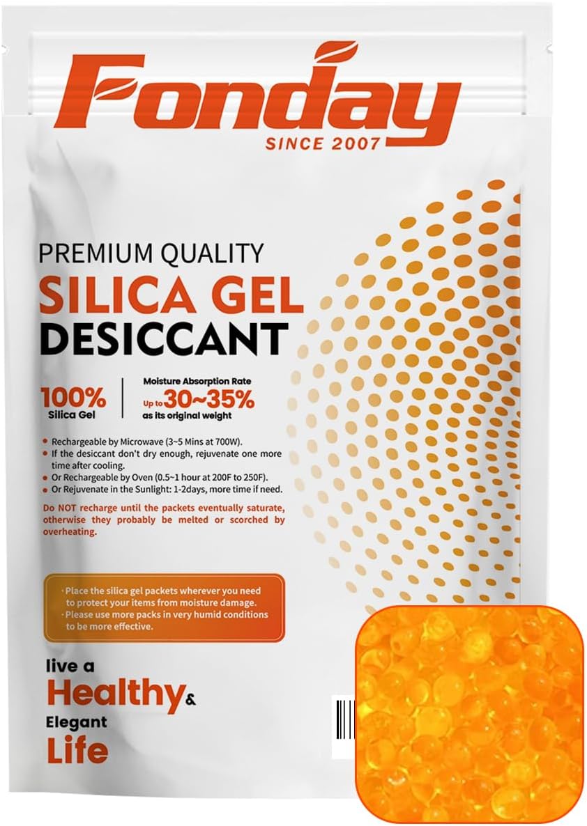 1.2LBS Fonday Premium Moisture Indicating Silica Gel Desiccant Beads