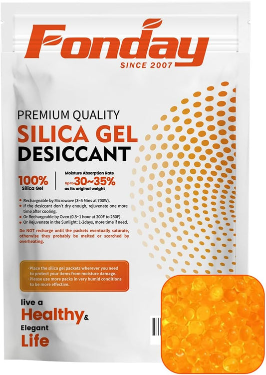 1.2LBS Fonday Premium Moisture Indicating Silica Gel Desiccant Beads