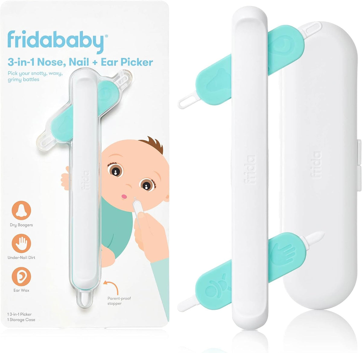 Frida Baby 3-in-1 Nose, Nail + Ear Picker for Baby and Toddler Grooming