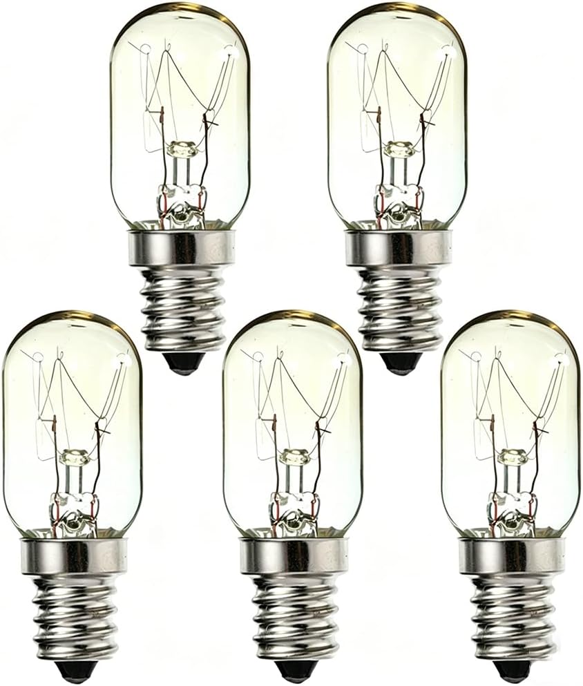 15W E14 Screw Salt Lamp Bulbs 230V, Scentsy Warmer Bulb Small Edison Screw SES Warm White 2700K, E14 Sewing Machine Light Bulb, Pygmy Fridge Bulb T20 E14 Oven Microwave Bulb (5-Pack).