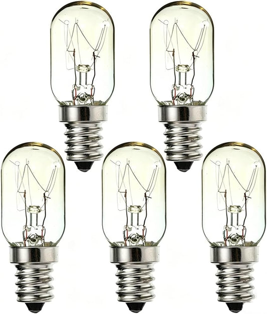15W E14 Screw Salt Lamp Bulbs 230V, Scentsy Warmer Bulb Small Edison Screw SES Warm White 2700K, E14 Sewing Machine Light Bulb, Pygmy Fridge Bulb T20 E14 Oven Microwave Bulb (5-Pack).