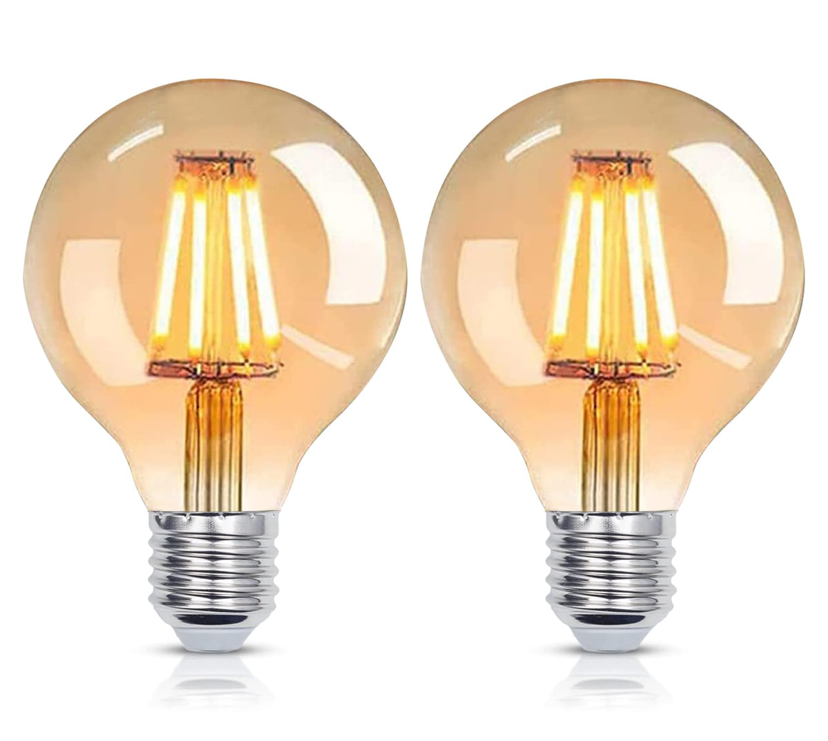 YUNRRD Vintage Light Bulb E27 Screw LED Edison Bulb,Warm White,4W,2Pcs