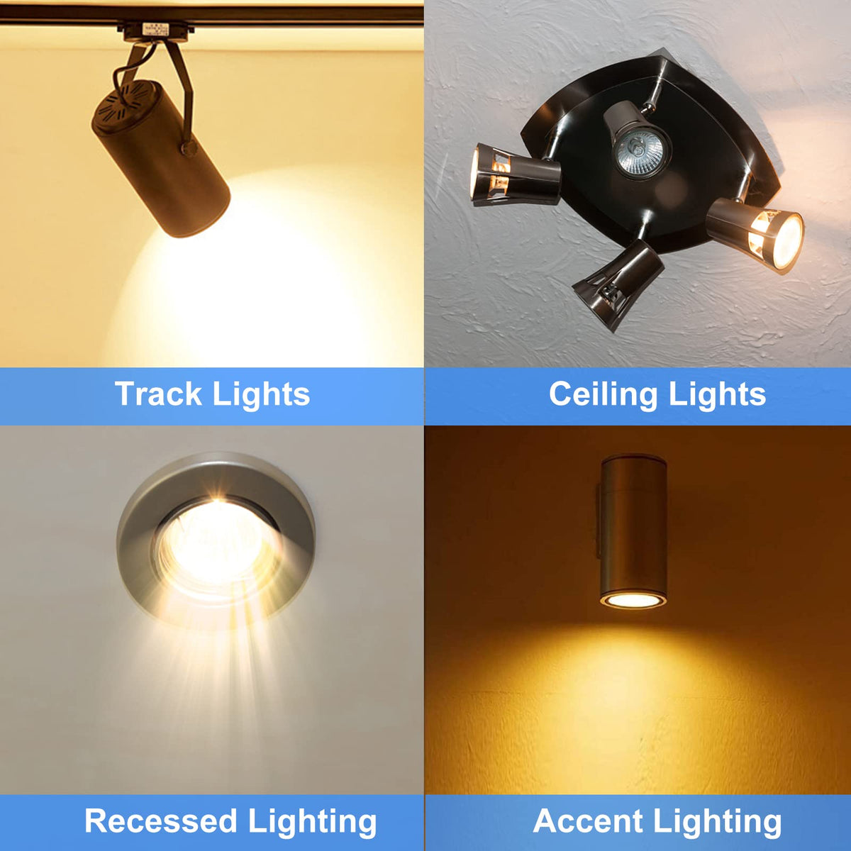 ETUOLMP MR16 Halogen Bulbs 12V 50W, Durable 6 Packs High Output Halogen Light Bulbs 2 pin GU5.3 Base for Landscape Lights, Track Lights, Ceiling Lights, Desk Lamps, Dimmable, 2700K Warm White
