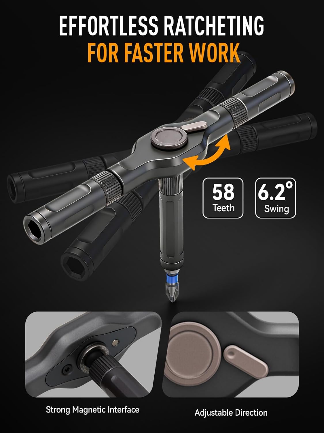 KELIN 68 in 1 Magnetic Ratchet Screwdriver Set, Multi Bit Ratcheting Torx Screwdriver Sets, Nut Drivers, Gifts for Men Who Have Everything, Stocking Fillers for Men Gifts for Him Dad