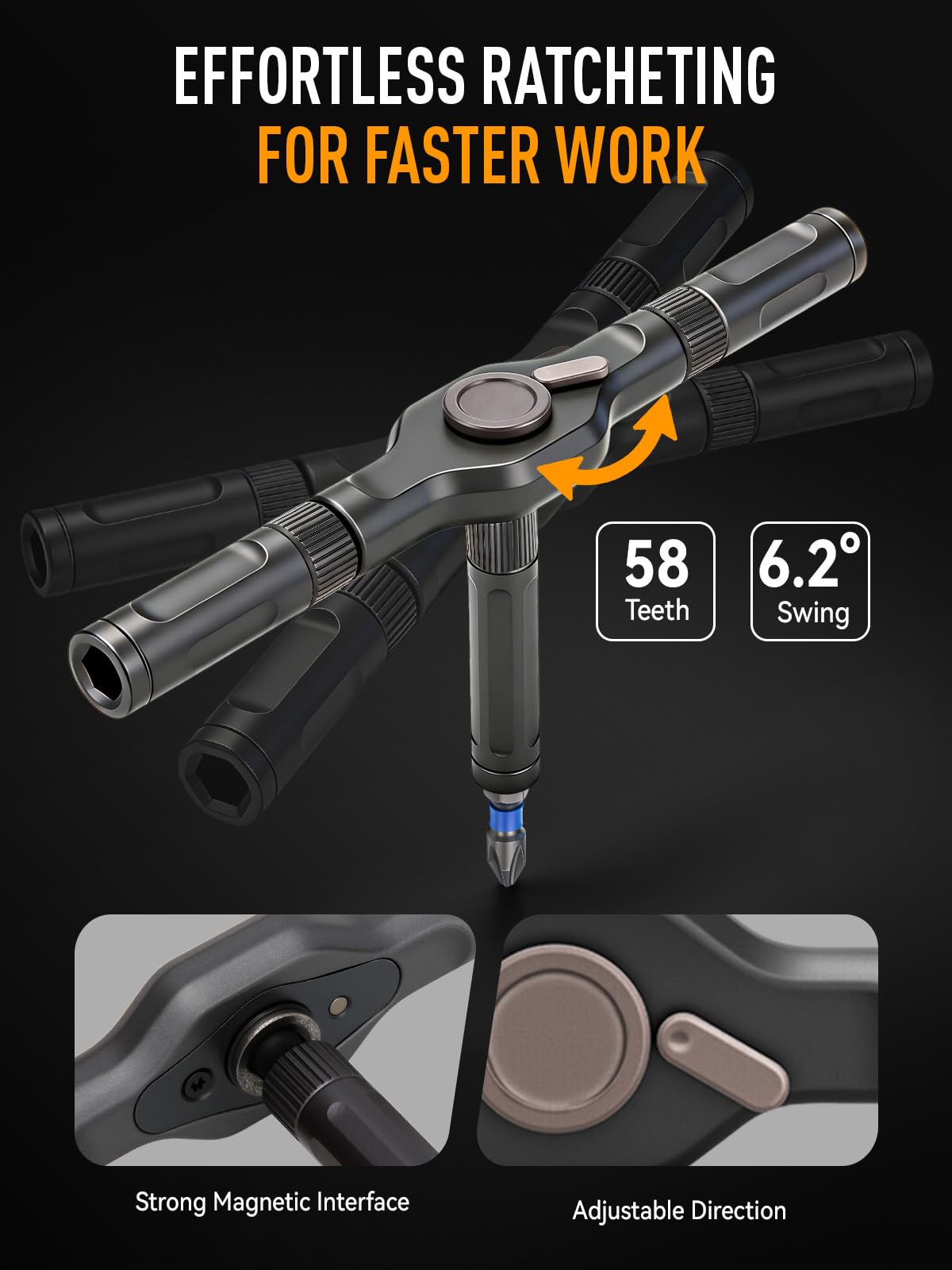 KELIN 68 in 1 Magnetic Ratchet Screwdriver Set, Multi Bit Ratcheting Torx Screwdriver Sets, Nut Drivers, Gifts for Men Who Have Everything, Stocking Fillers for Men Gifts for Him Dad