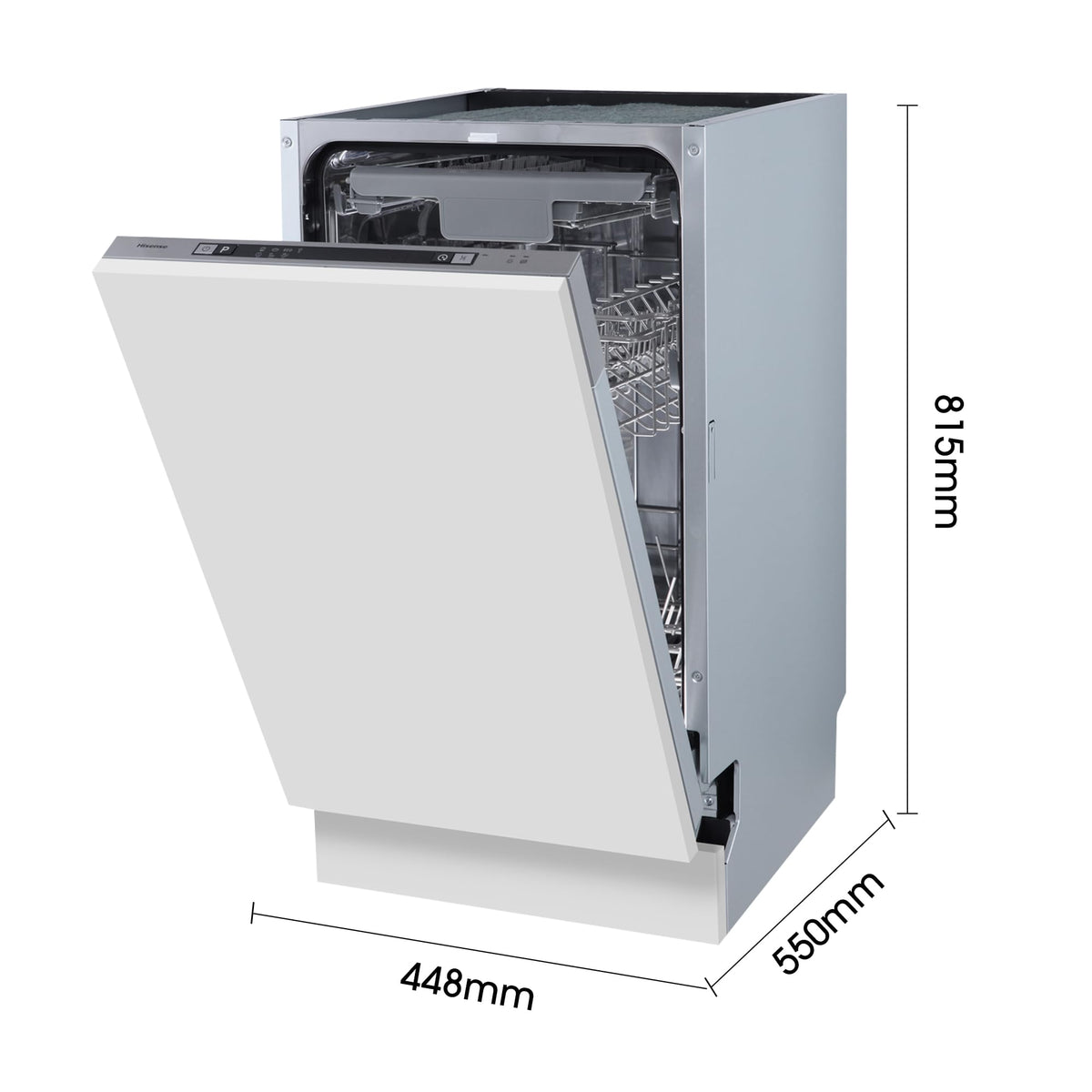 Hisense Fully Integrated Standard Dishwasher - Silver with Fixed Door Fixing Kit HV623D15UK - D Rated