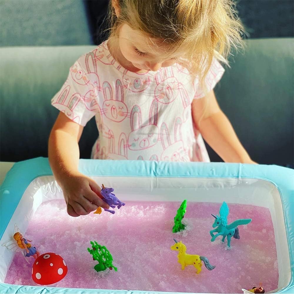 ZIMPLI - Gelli Adventures Fantasy Pack, 5 Use, 8 x Fantasy figures, Inflatable Play Tray, Imaginative Pretend Playset, Play Set for Girls 5 6 7 8 9 10, Xmas Present
