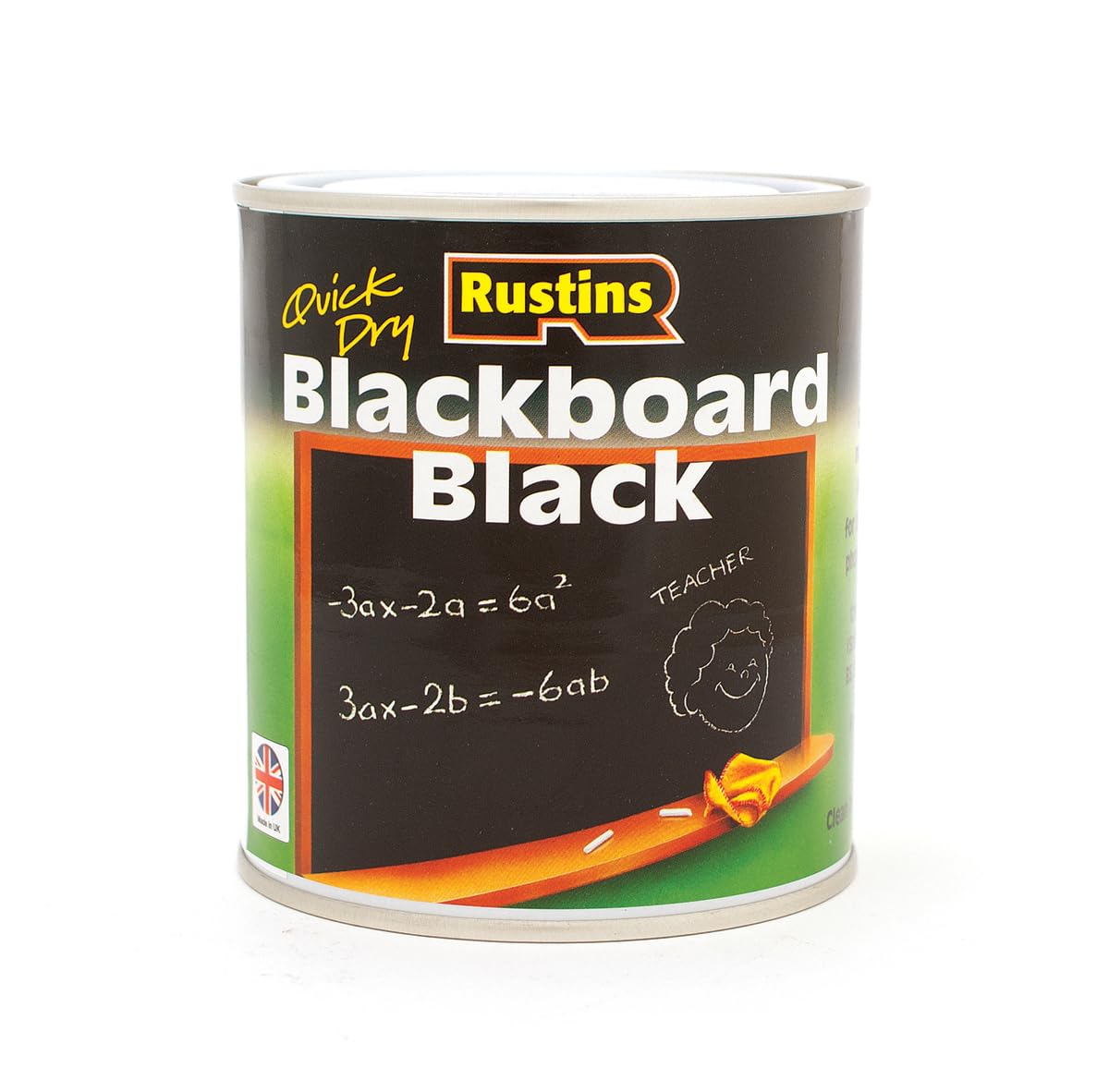 Rustins Blackboard Black Paint 250ml– Quick Dry Matt Black Chalkboard Paint, Durable Writing Surface for Home, School & Office
