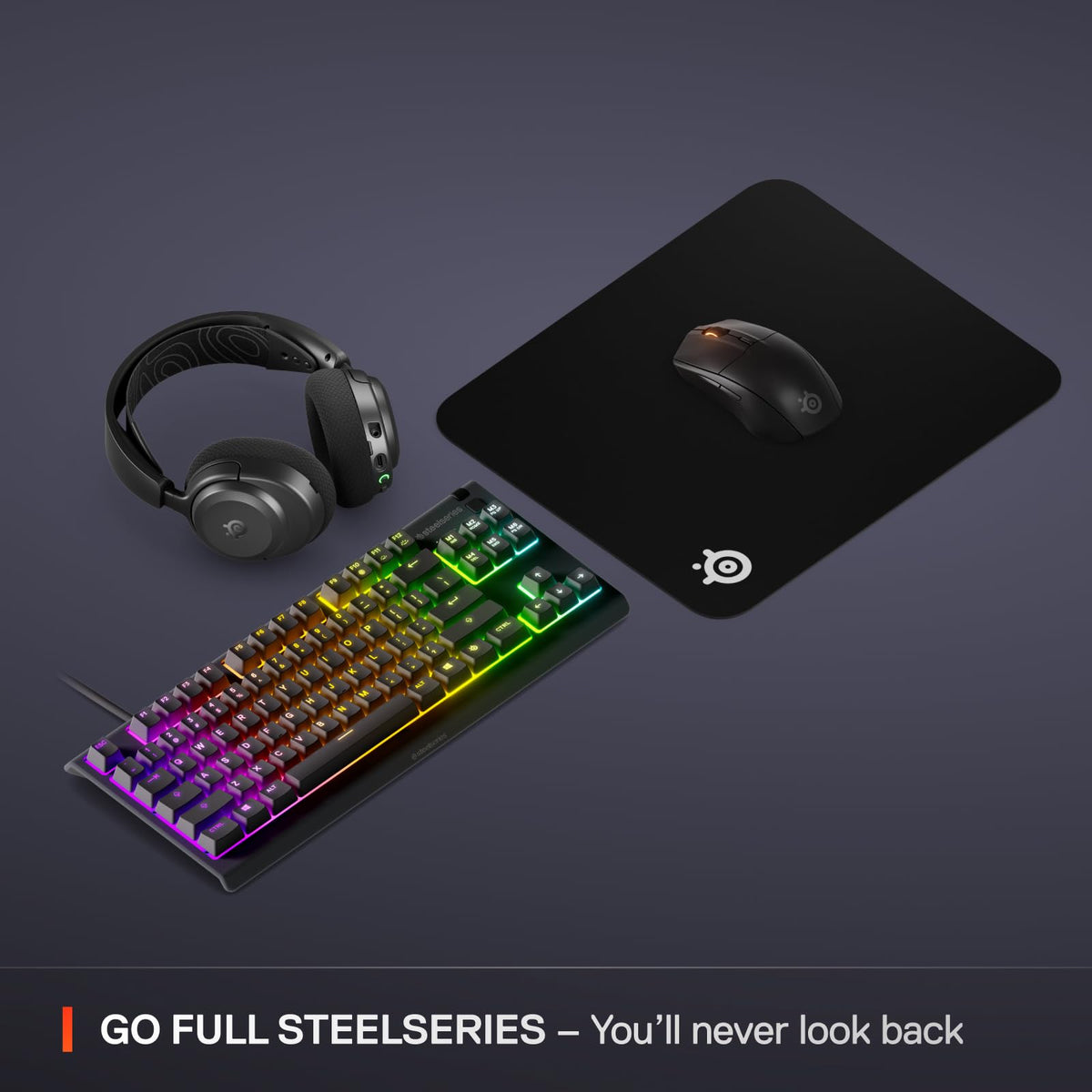 SteelSeries QcK Edge Cloth Gaming Mouse Pad - Never-fray Stitched Edges - Optimized For Gaming Sensors - Size L (450 x 400 x 2mm) - Black