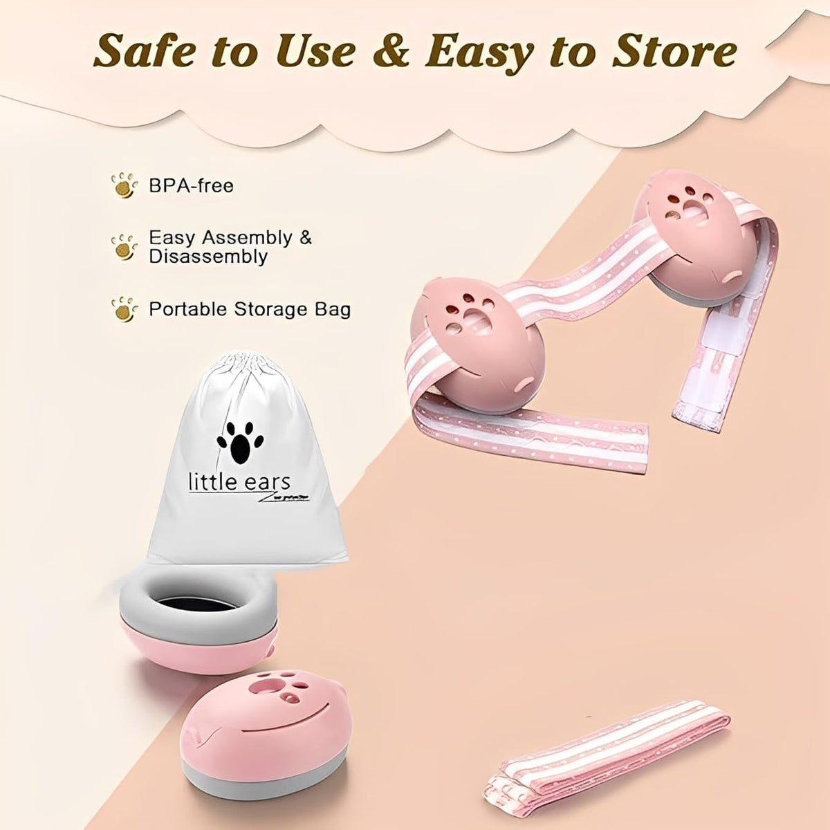 Baby Ear Defenders for 0-36 Months, Soft Adjustable with Noise‑Reduction
