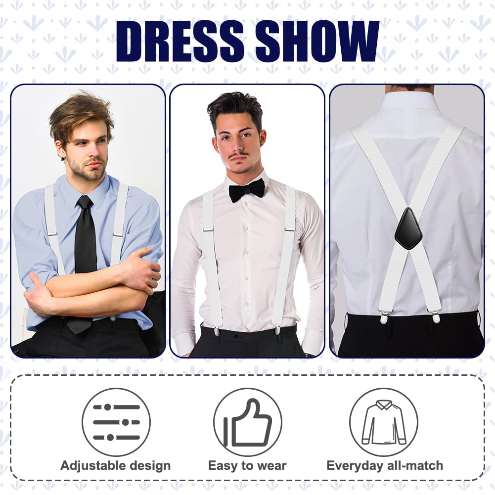 Aomig Mens Braces, Mens Suspenders with Strong Metal Clips, 3.5cm Wide Heavy Duty Suspenders for Men Women Business Wedding Casual