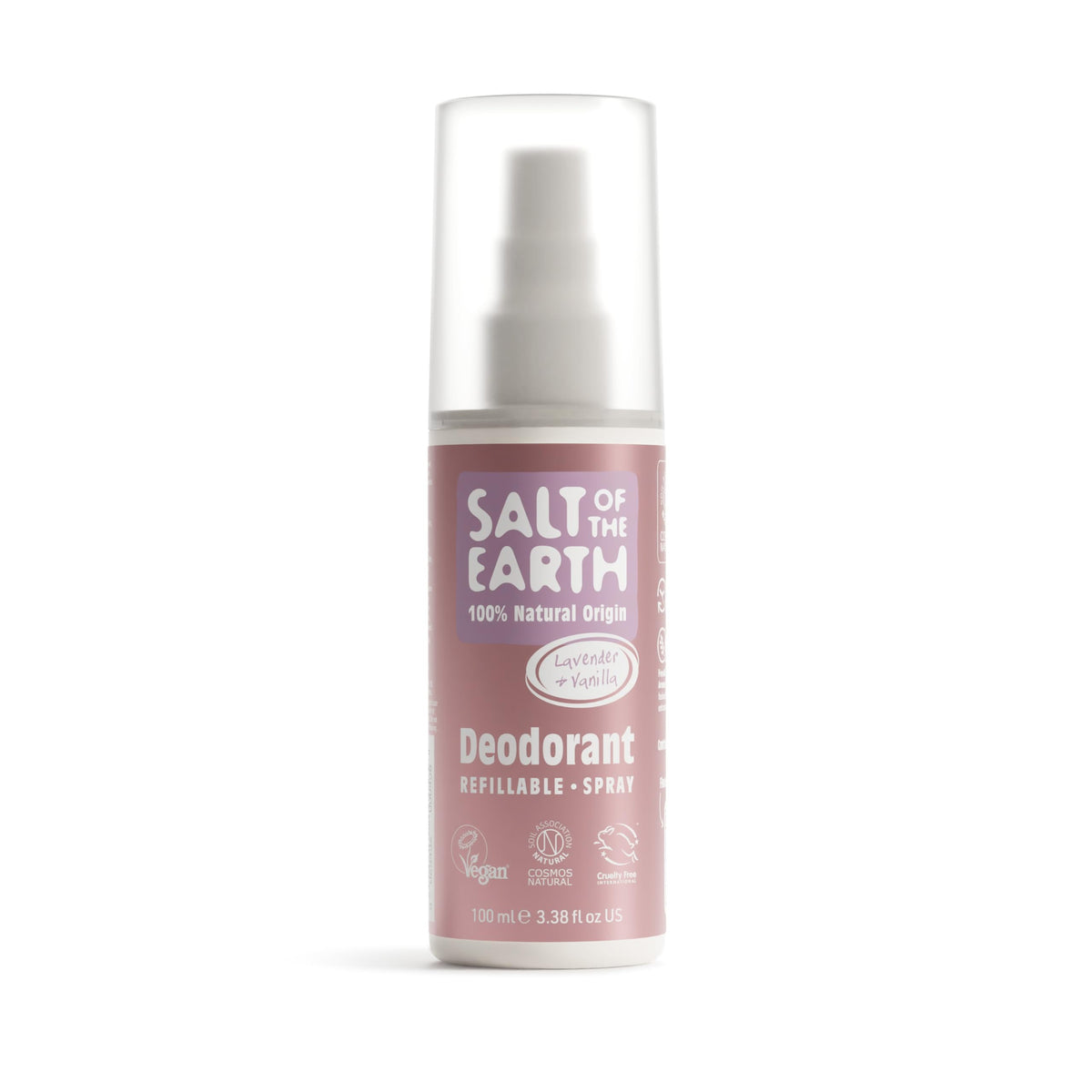 Salt of the Earth – Refillable Natural Deodorant Spray (3 Pack) – 100% Natural Origin Ingredients - Vegan, Long Lasting Protection – Suitable For Women, Men & Kids - 300ml (Unscented)