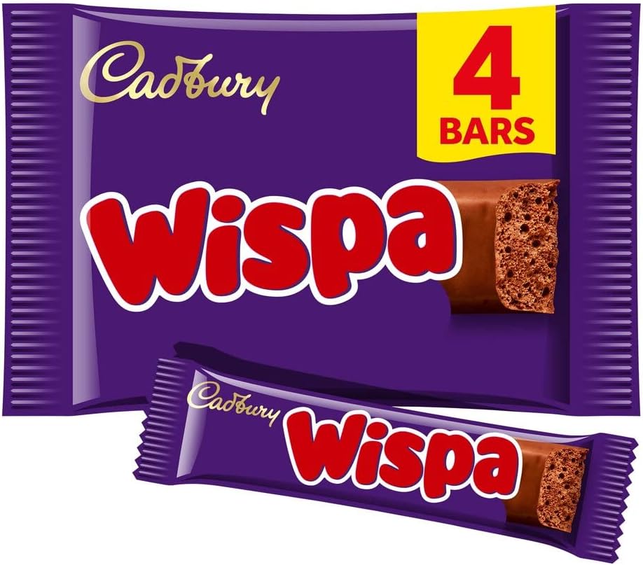 Cadbury Wispa Chocolate Bar, Smooth Milk Chocolate, 4 x 27.9 g (Pack of 1)