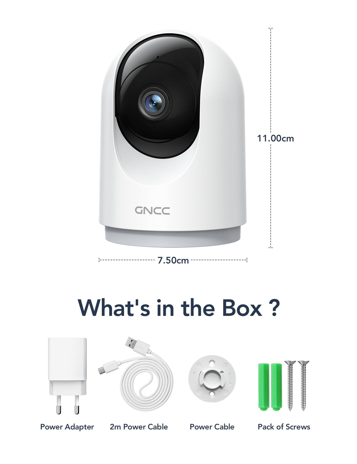 GNCC Indoor Dog Pet Camera with APP, Wifi Baby Monitor with Camera, Black
