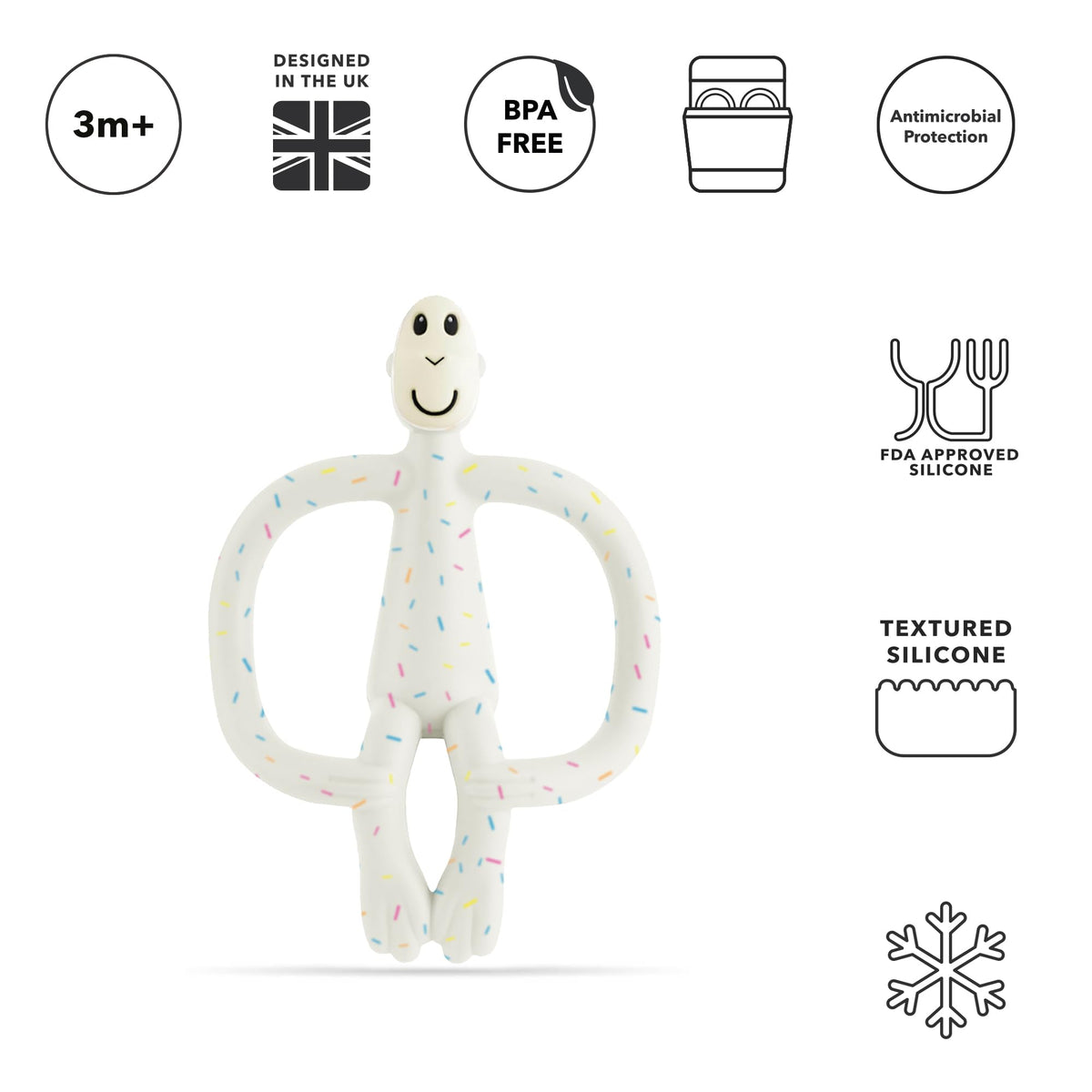 Matchstick Monkey Original Teether with Gel Applicator, Hearts