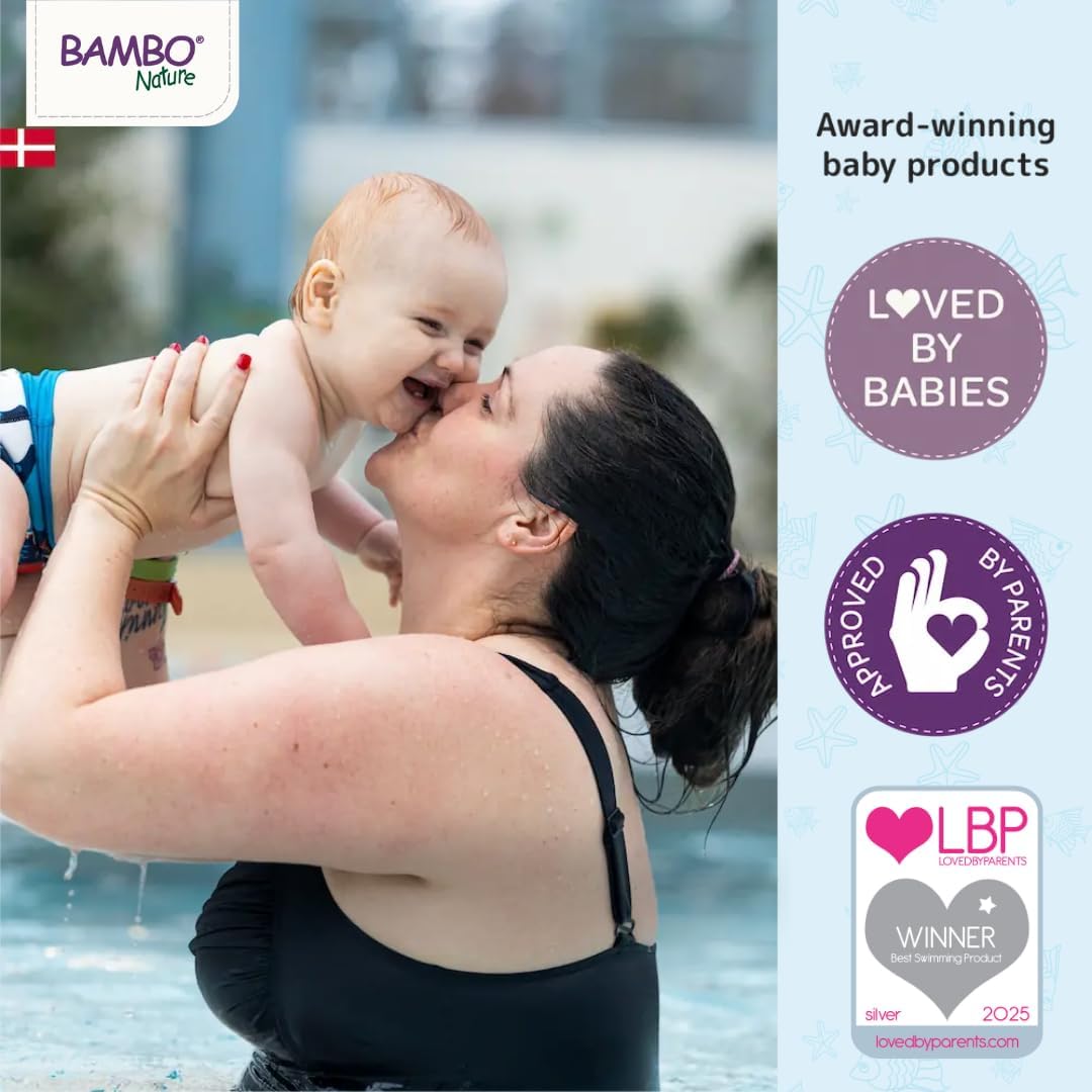 Bambo Nature Premium Swim Nappy Pants Medium Size (12+ kg), Disposable and Eco-Labelled, Perfect Swimming Nappies for Water Activities, Swim Nappies for Babies