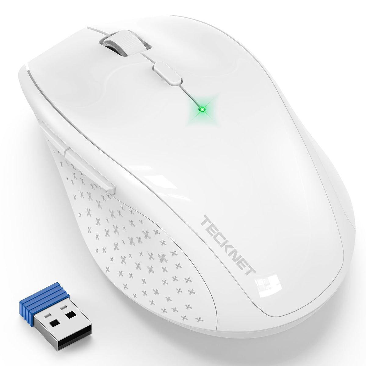 TECKNET Wireless Mouse for Laptop, 4800 DPI Optical Computer Mice with 6 Adjustable Levels, 30 Months Long Battery Life 2.4G Cordless USB Silent Mouse for Notebook, PC, Office Home Work -Grey