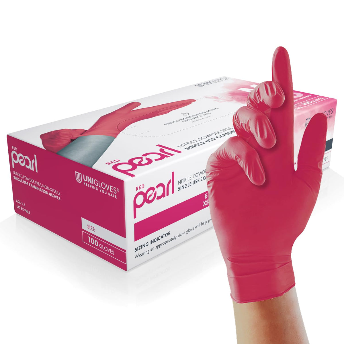 Unigloves White Pearl Nitrile Examination Gloves