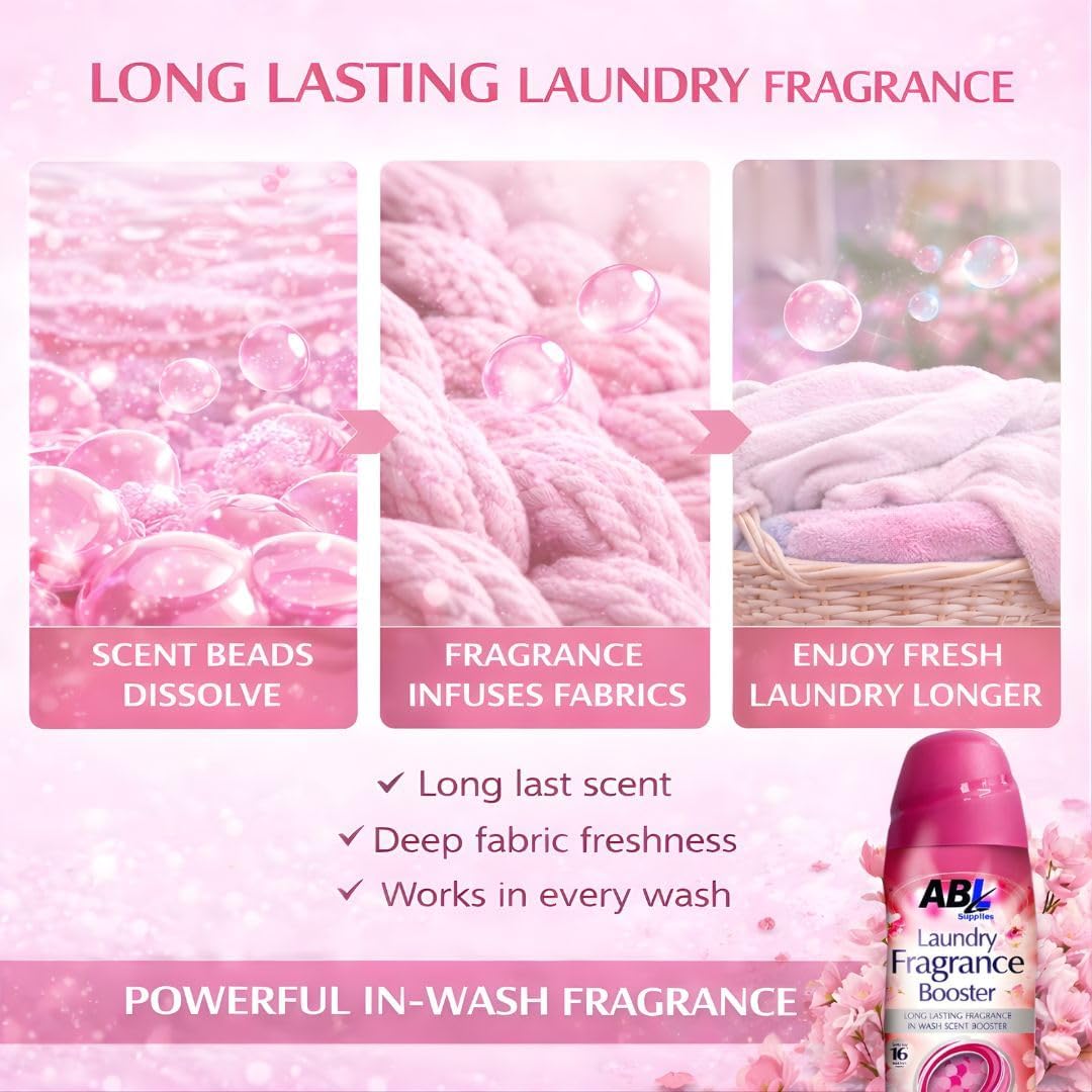 Laundry Scent Booster Beads for Laundry 4 x 350g – Wash Laundry Perfume Fragrance Booster, Long Lasting Washing Beads for Clothes & Washing Machine – Fresh Linen, Spring Blossom, Lavender & Calm