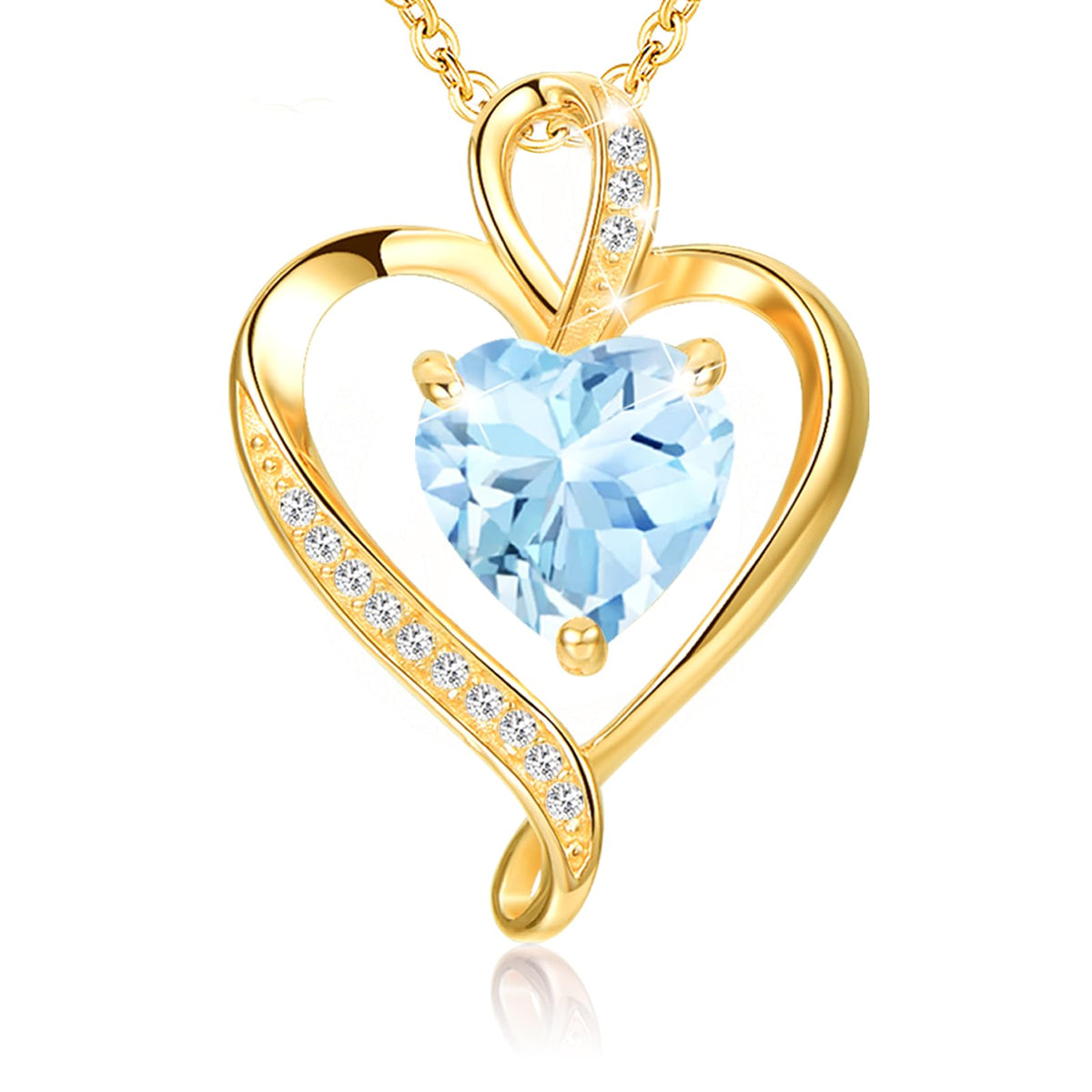 LAVUMO Heart Necklace for Women 925 Sterling Silver Love Pendant Jewellery