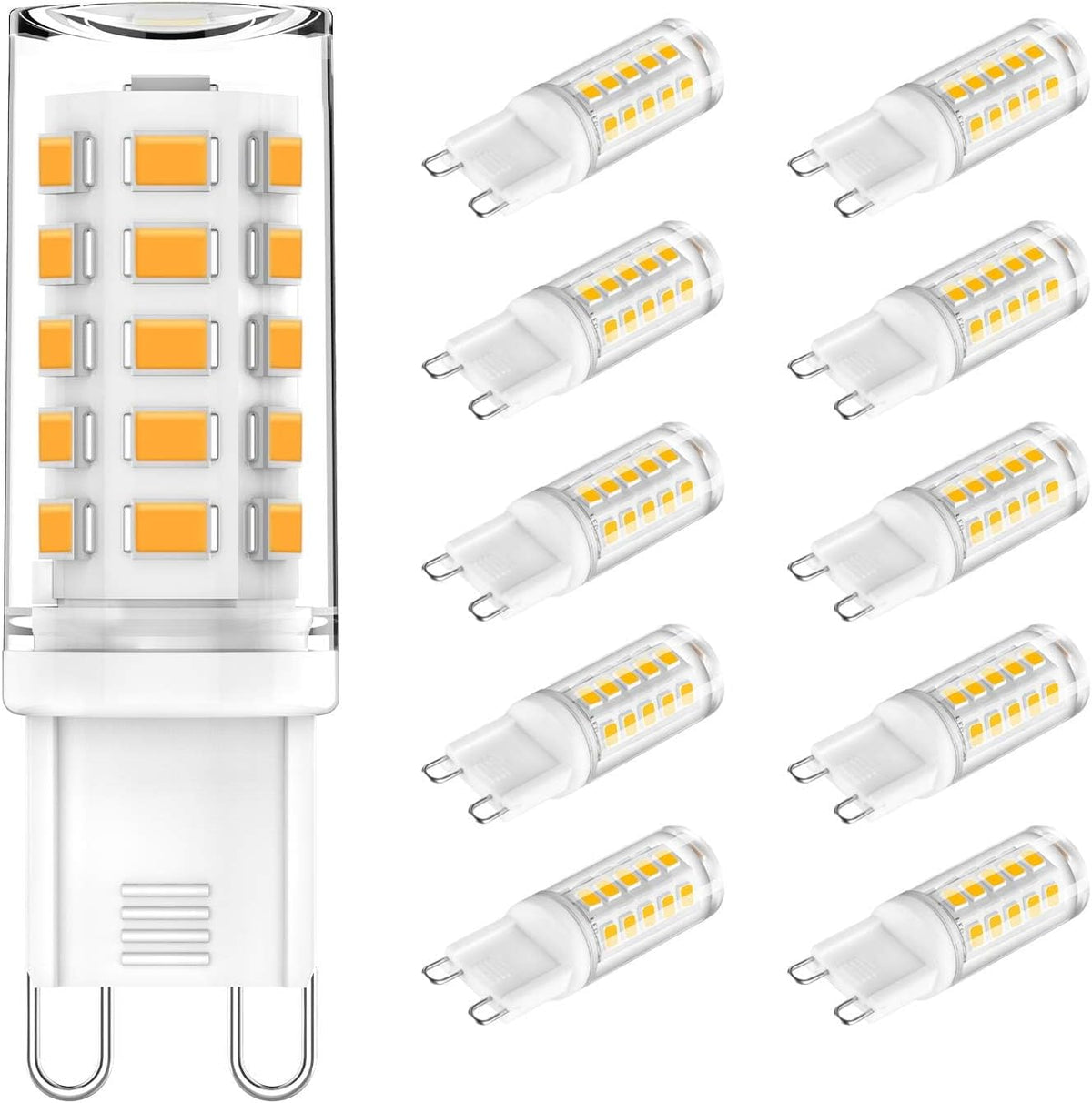 G9 LED Bulbs Warm White 2700K, 3W 350LM, Non-dimmable, 10 Pack