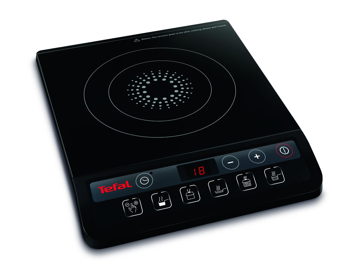 Tefal Slim Portable Induction Hob, 2100W, 6 Functions, Compact, Black
