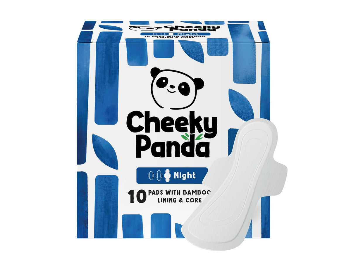 The Cheeky Panda Organic Sanitary Towels for Women – Heavy Flow – 12 Organic Pads Per Pack - with Bamboo Pads and Core
