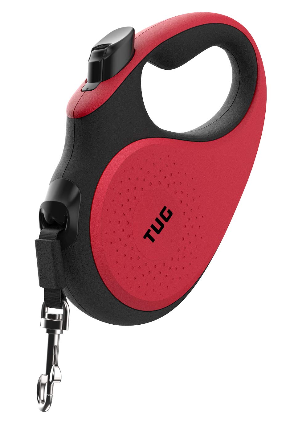 TUG 360° Tangle-Free Retractable Dog Lead for Up to 25 kg Dogs | 5 m Strong Nylon Tape | One-Handed Brake, Pause, Lock (Medium, White/Orange)