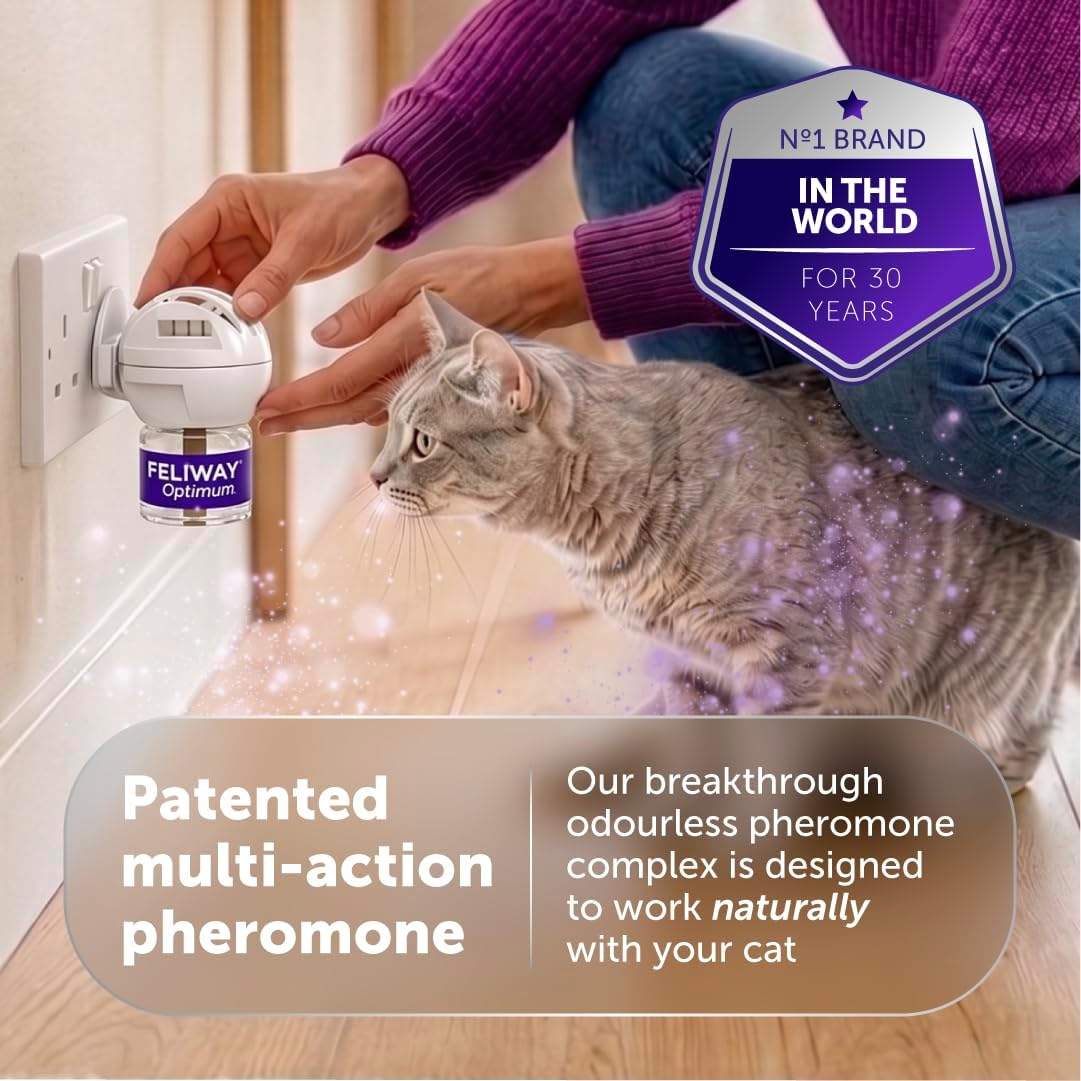 FELIWAY Optimum Cat Calming Plug-In Pheromone Diffuser Starter Kit